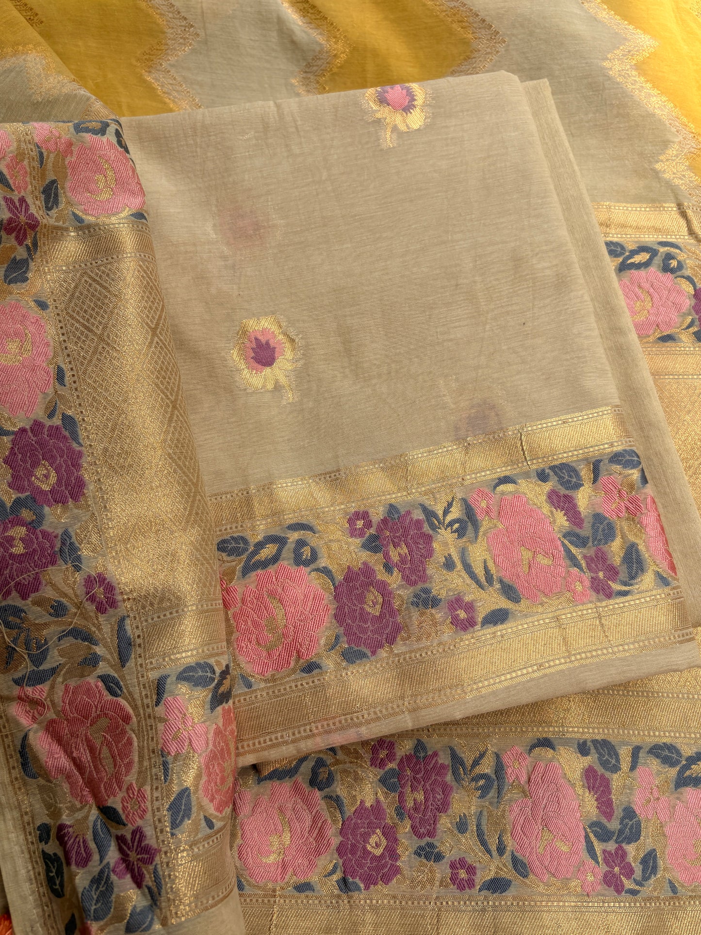 Khadi color Chanderi cotton meenadar suit set