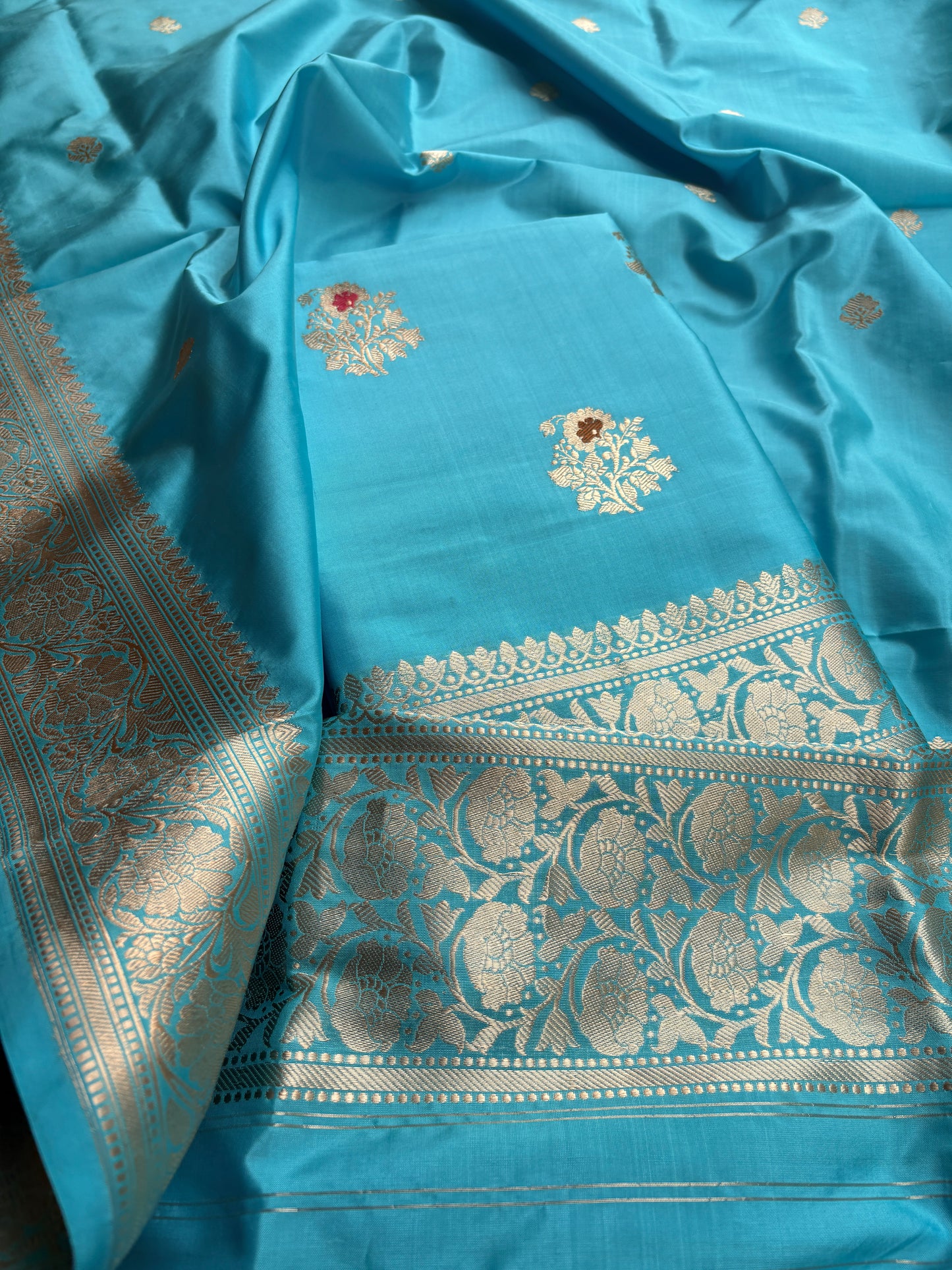 Blue katan by katan kadhwa meenadar suit set