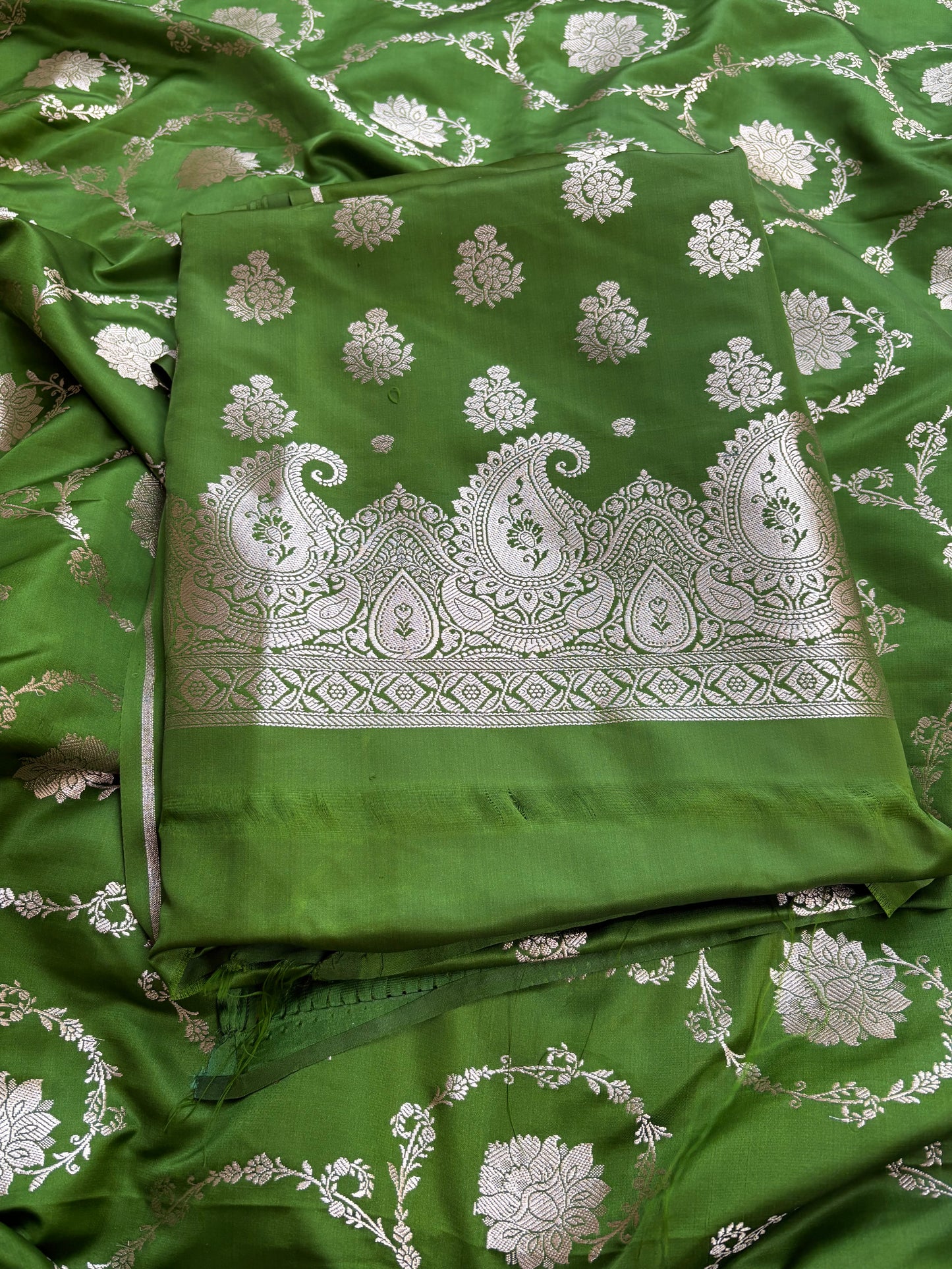 Green mashru silk 3 piece suit set