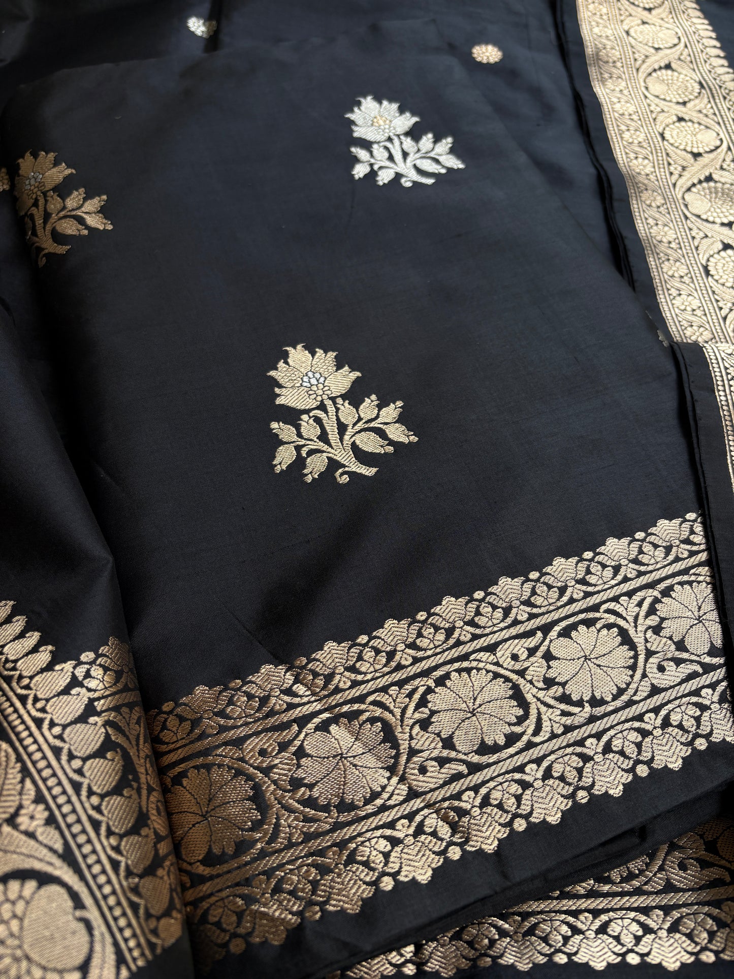 Black katan by katan sona rupa 3 piece suit set