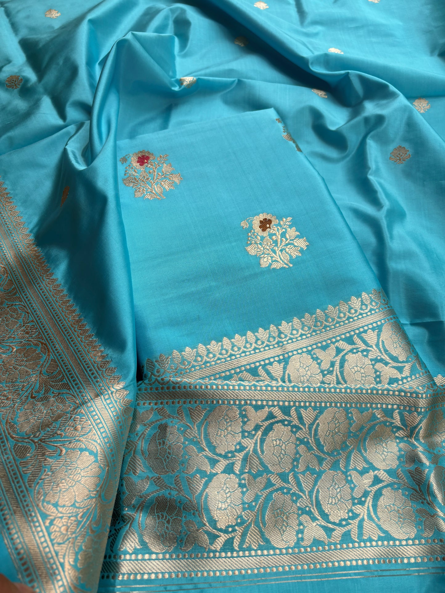 Blue katan by katan kadhwa meenadar suit set