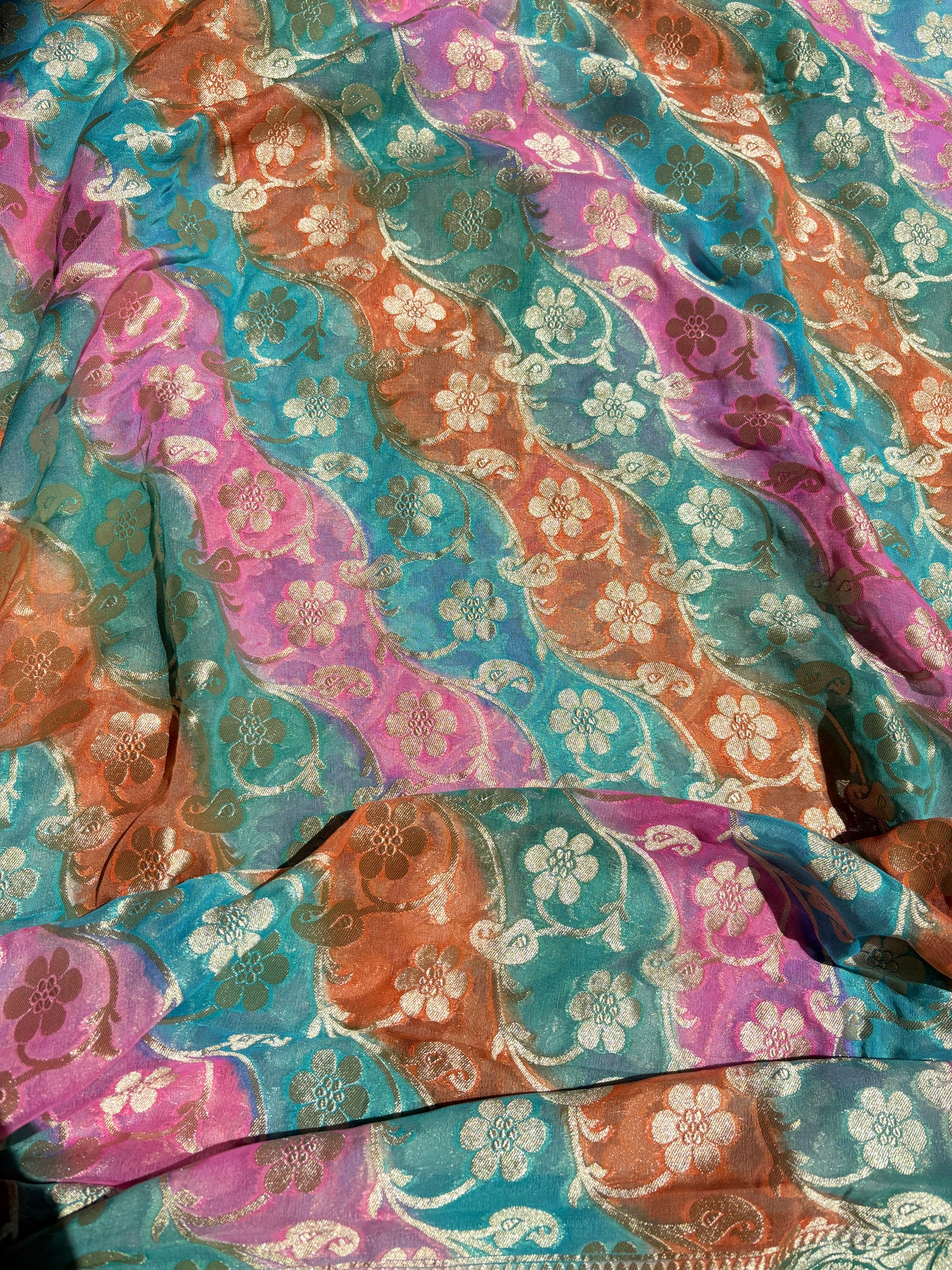 Green Khaddi georgette suit set
