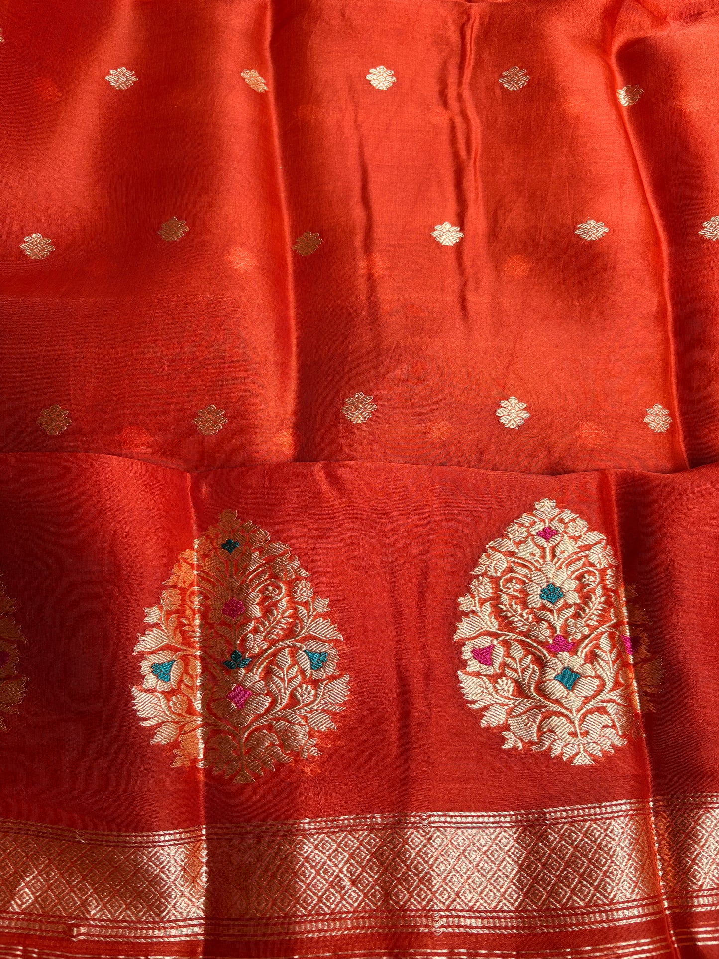 Rust kora kadhwa meenadar suit set