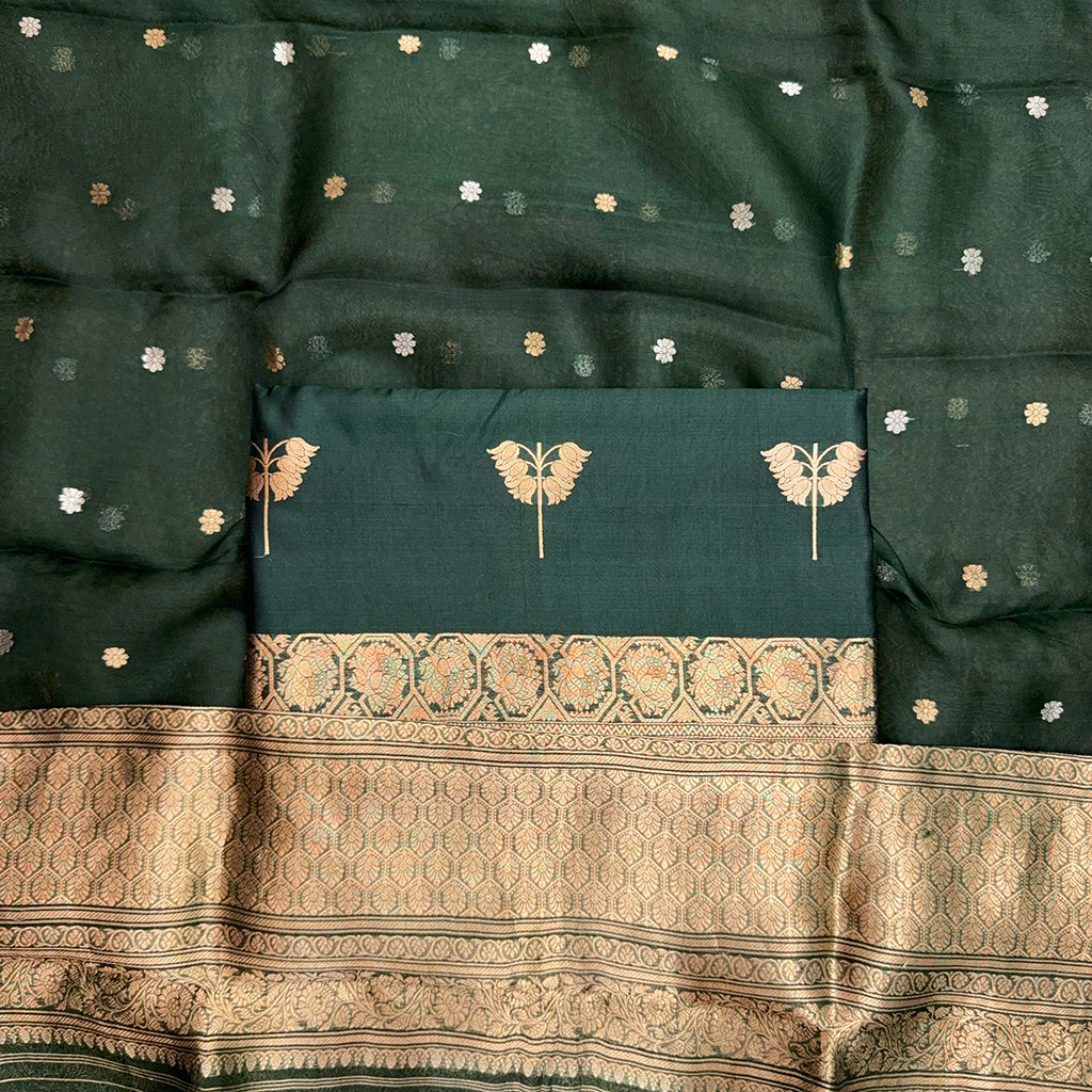 Green mango silk suit set