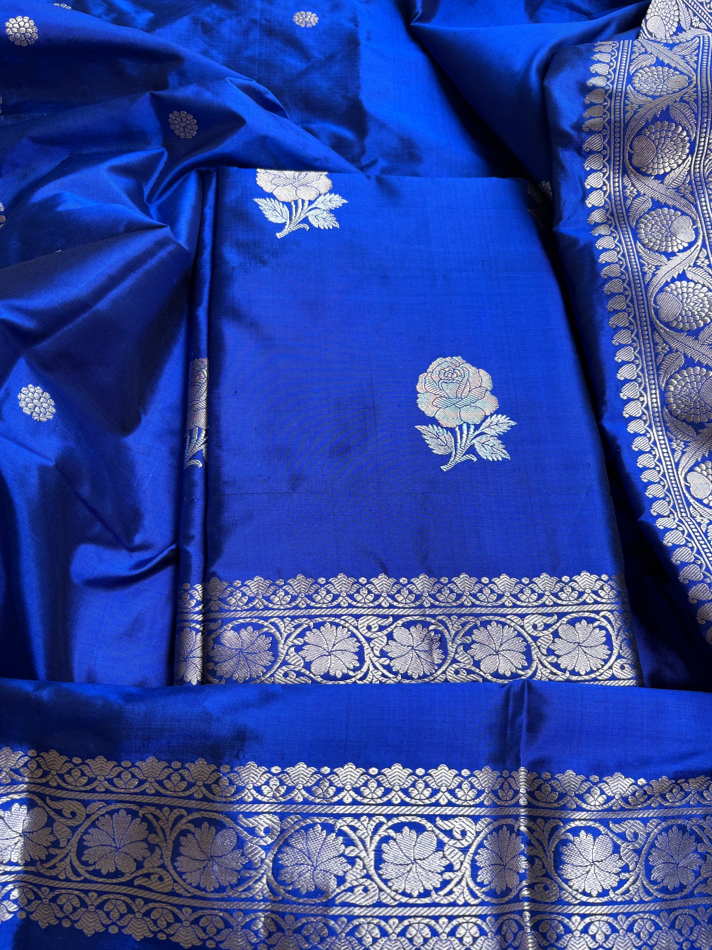 Blue Katan by katan silk 3 piece suit set