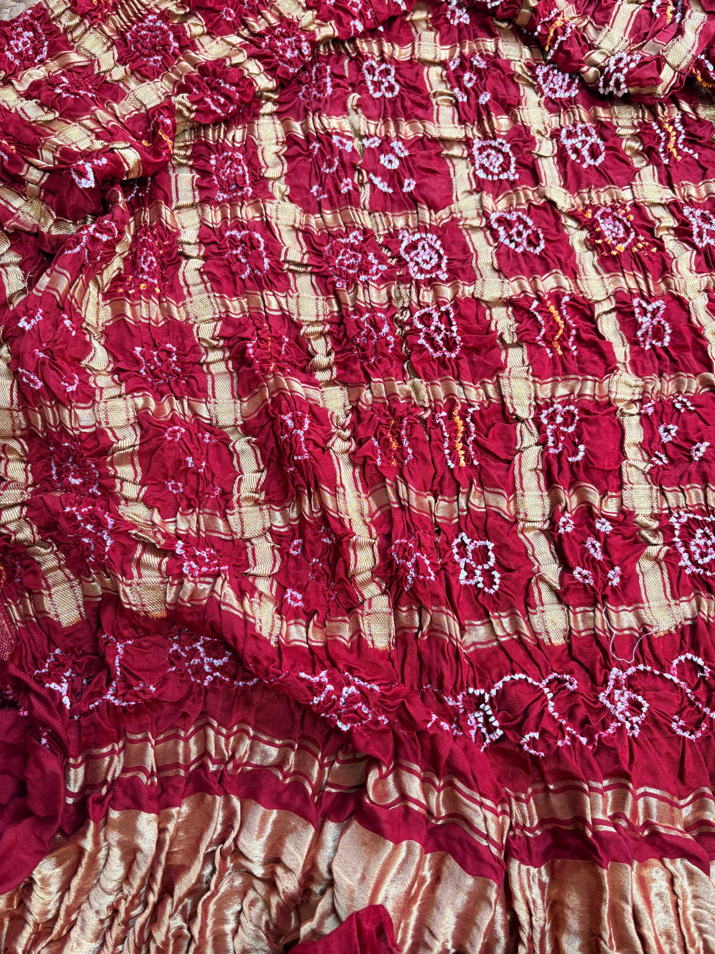 Red gajji silk Gharchola dupatta