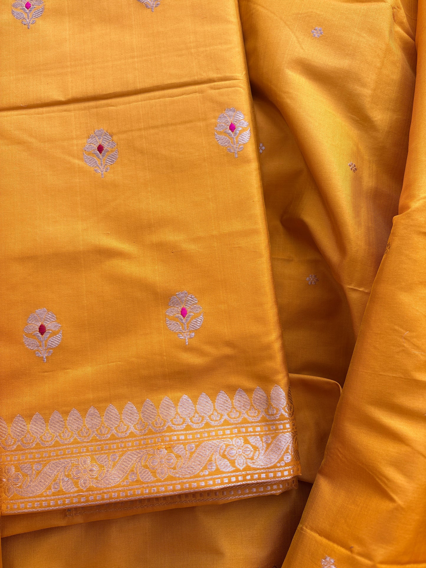 Yellow katan by katan kadhwa suit set