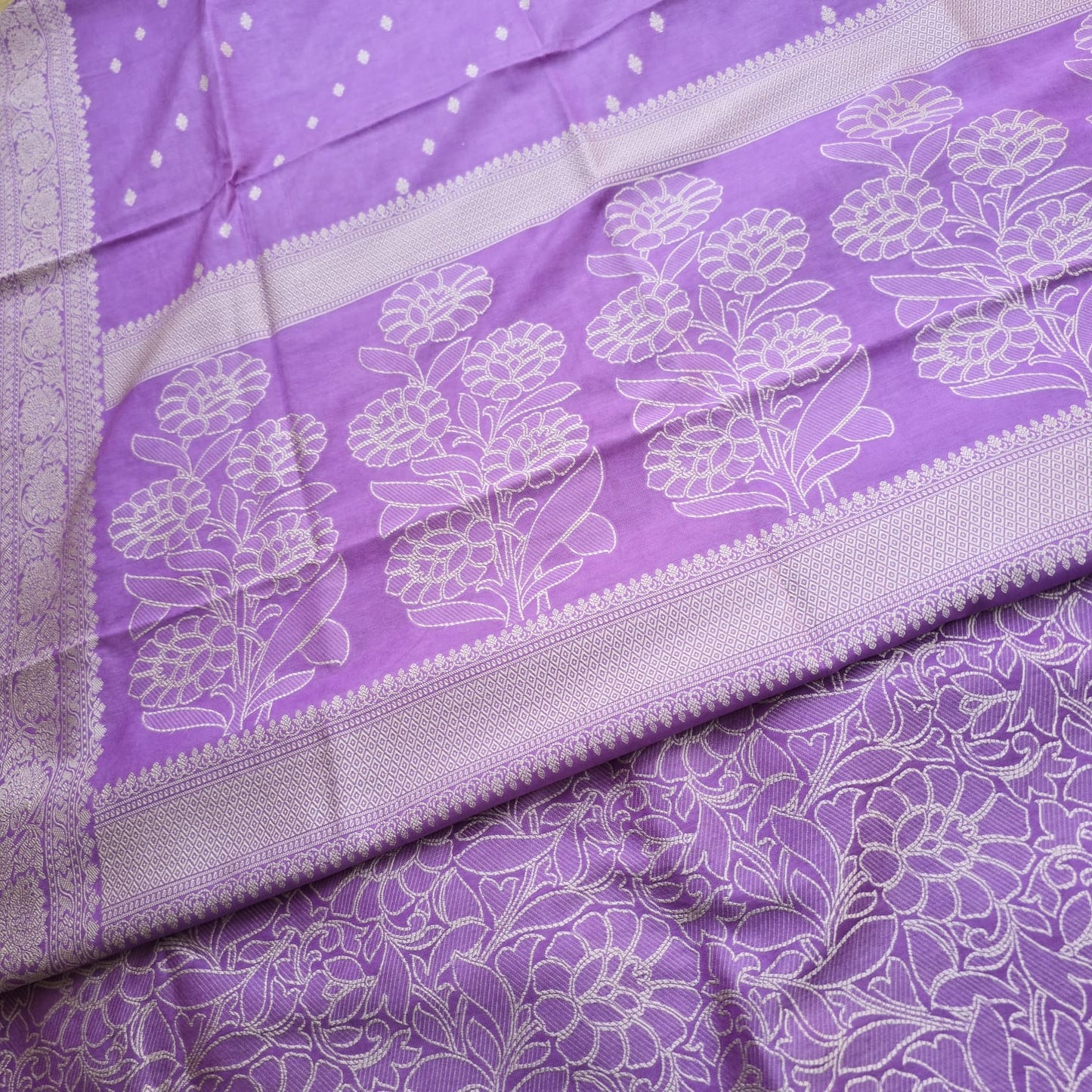 Purple premium cotton 3 pieces weaving suit.