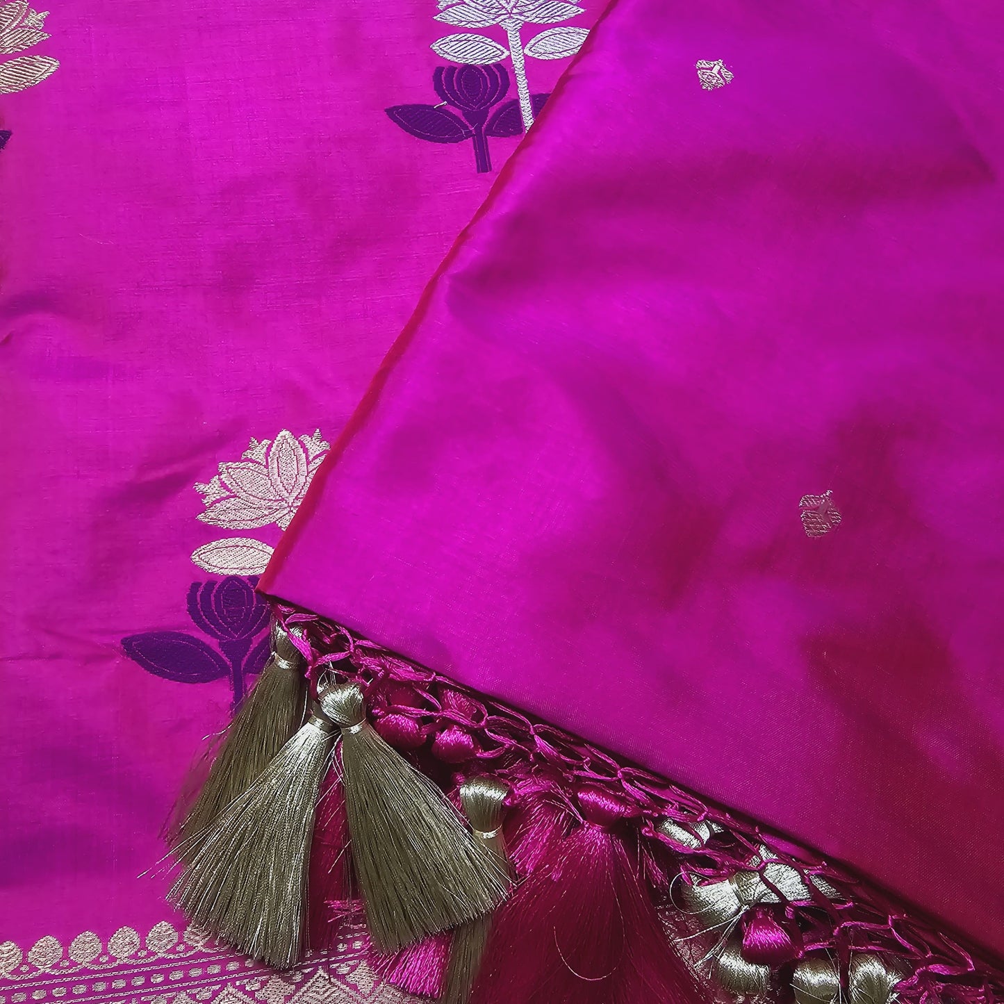 Pink katan by katan silk 3 pice suit set
