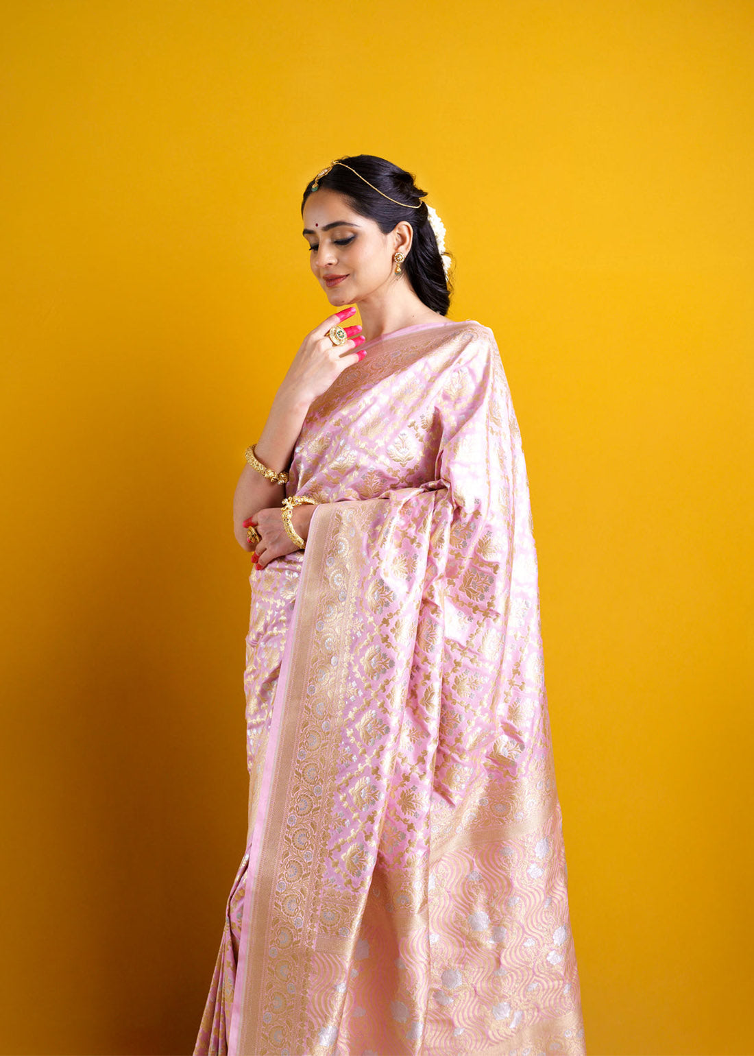 Pink Sona Roopa Mashru Silk Saree