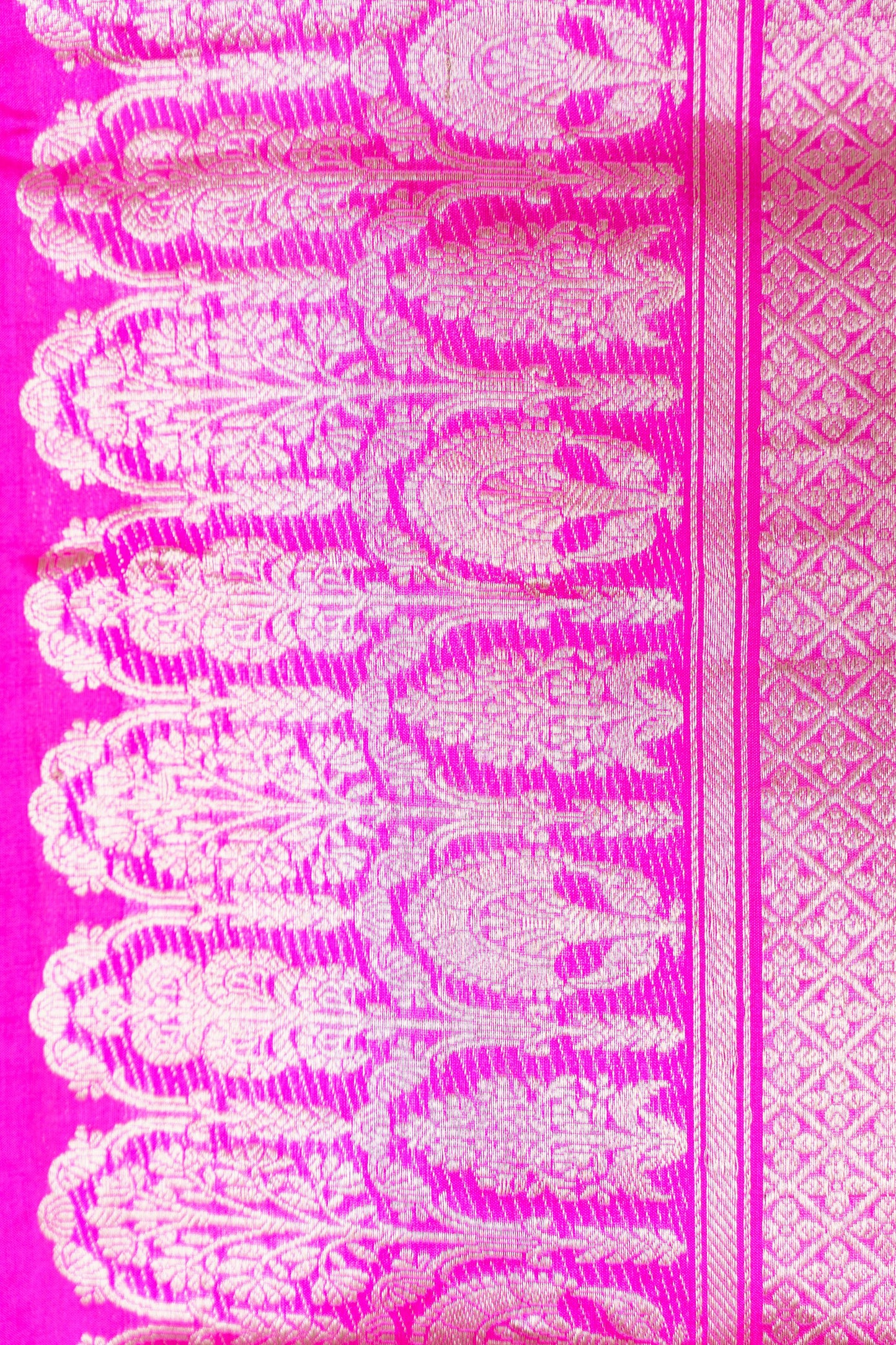 Rani Pink Raw Mango silk saree