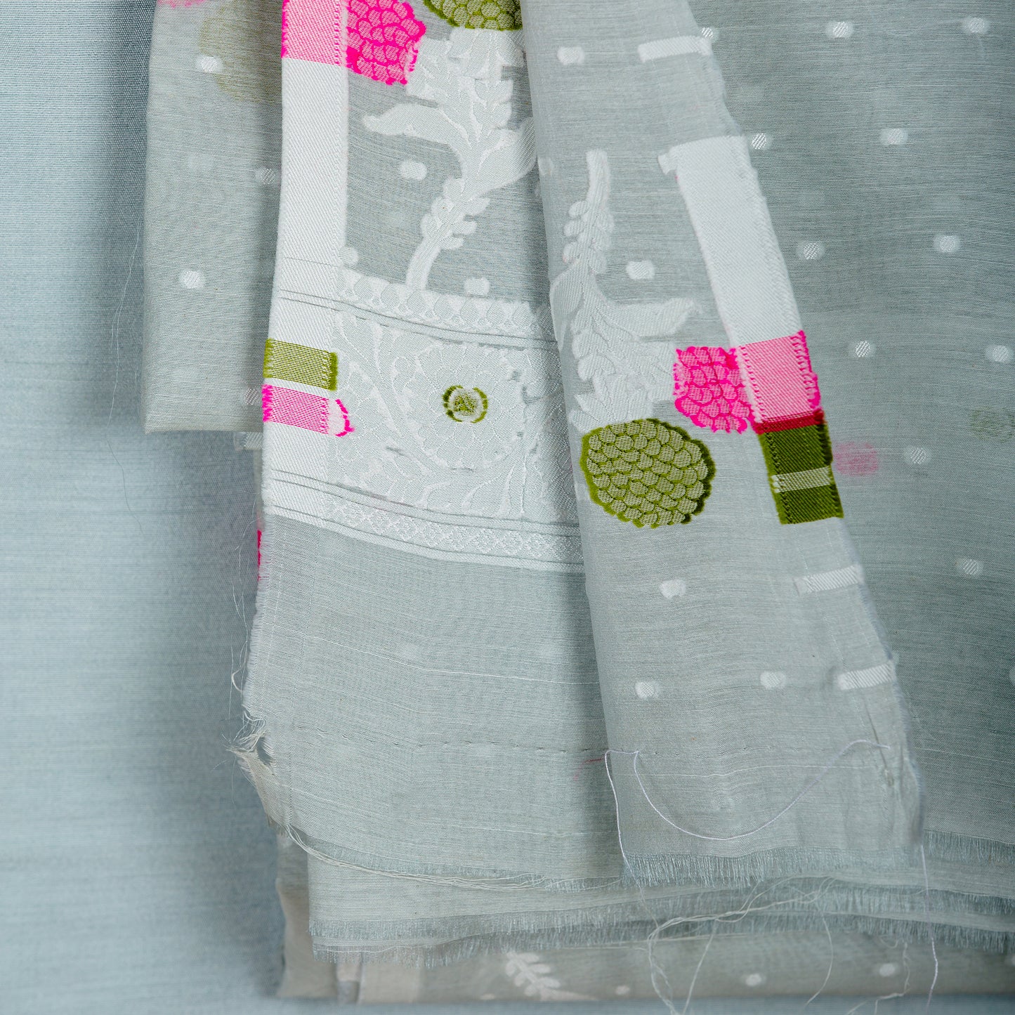 Grey tilfi weaving kurta and single color rangkat dupatta, plain bottom