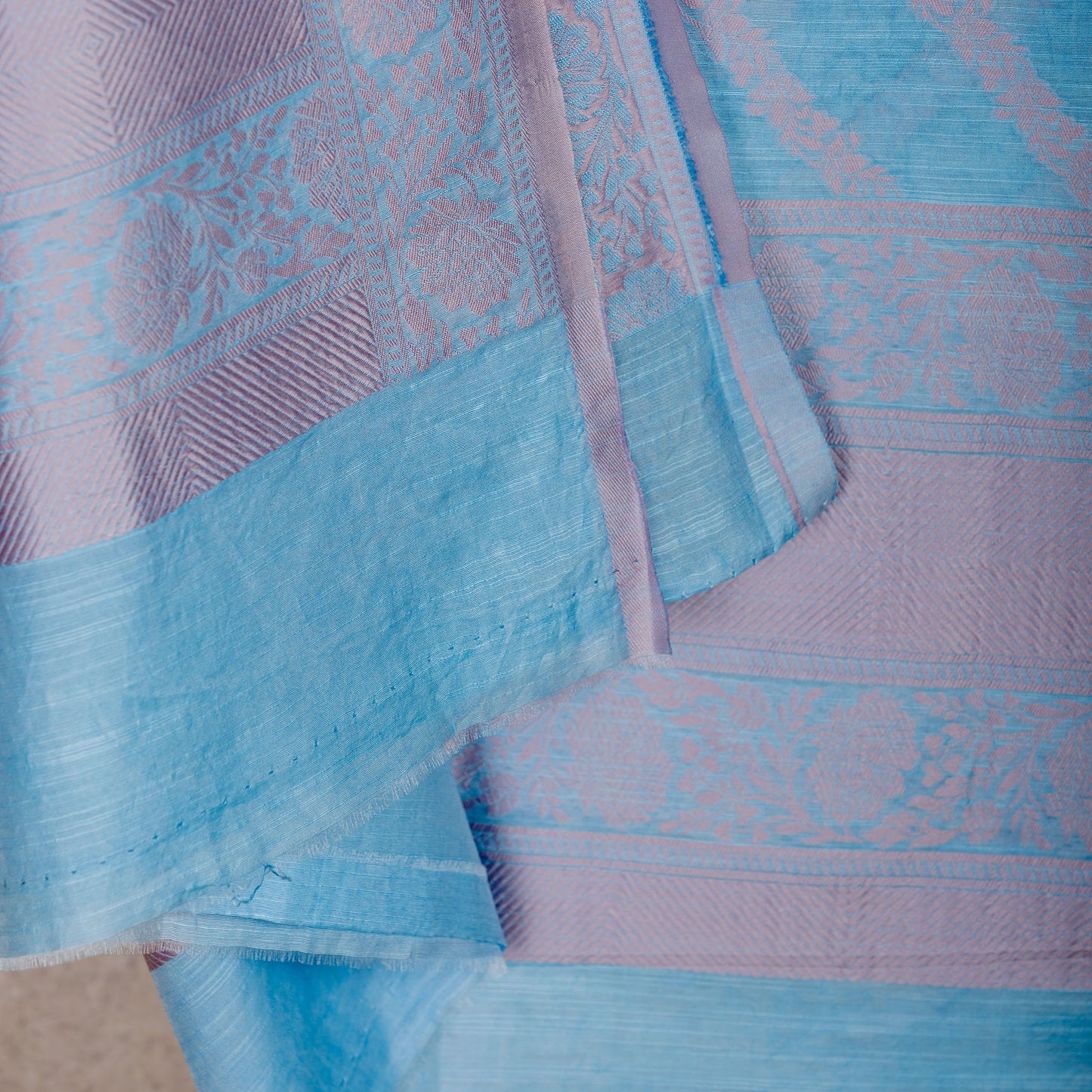 Blue Premium cotton heavy weaving kurta, full weaving dupatta , plain bottom
