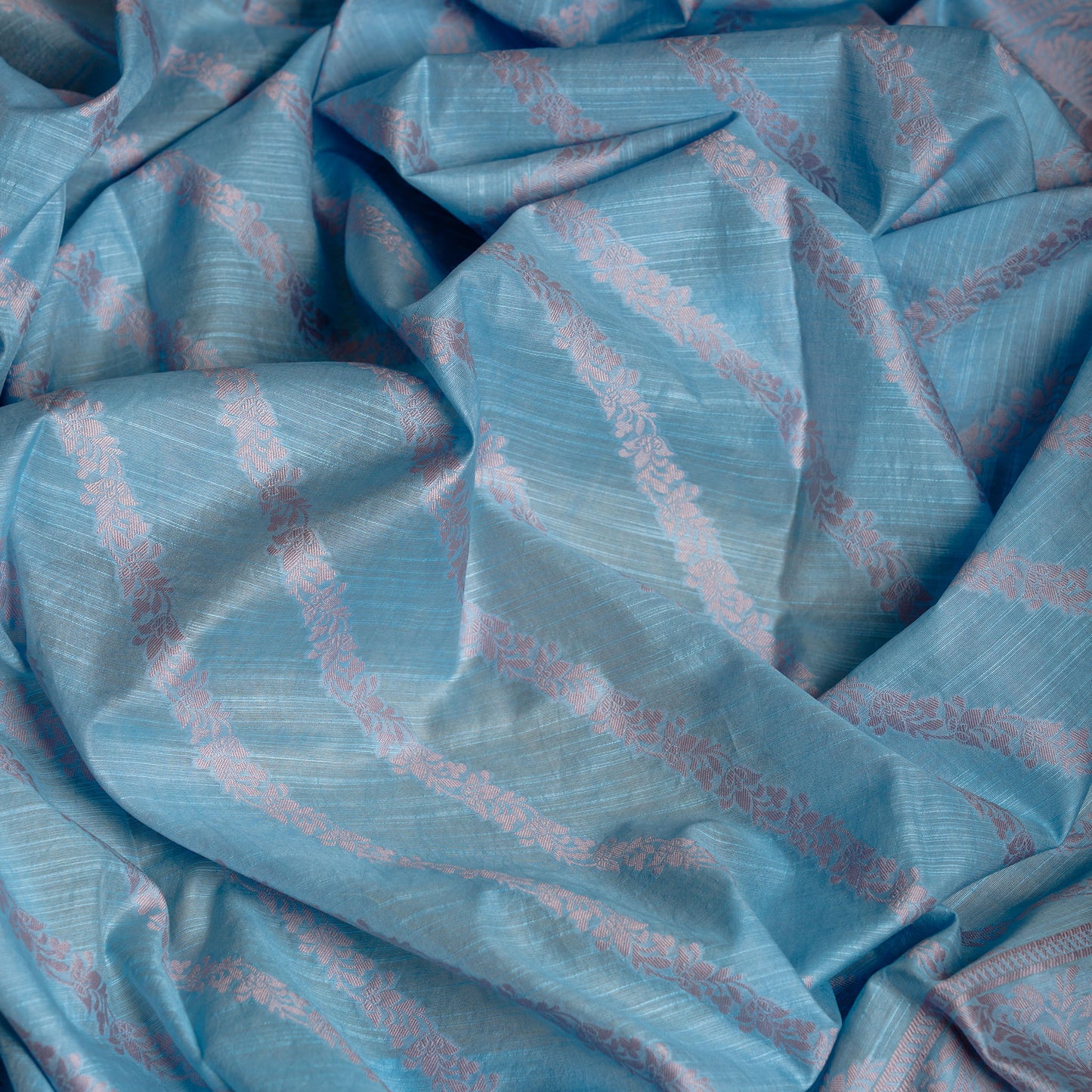 Blue Premium cotton heavy weaving kurta, full weaving dupatta , plain bottom