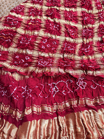 Red gajji silk Gharchola dupatta