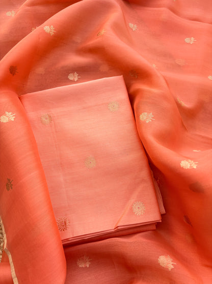 Peach kora Chiniya suit set