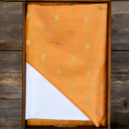 Mustard Orange Chanderi Silk Kurta Set