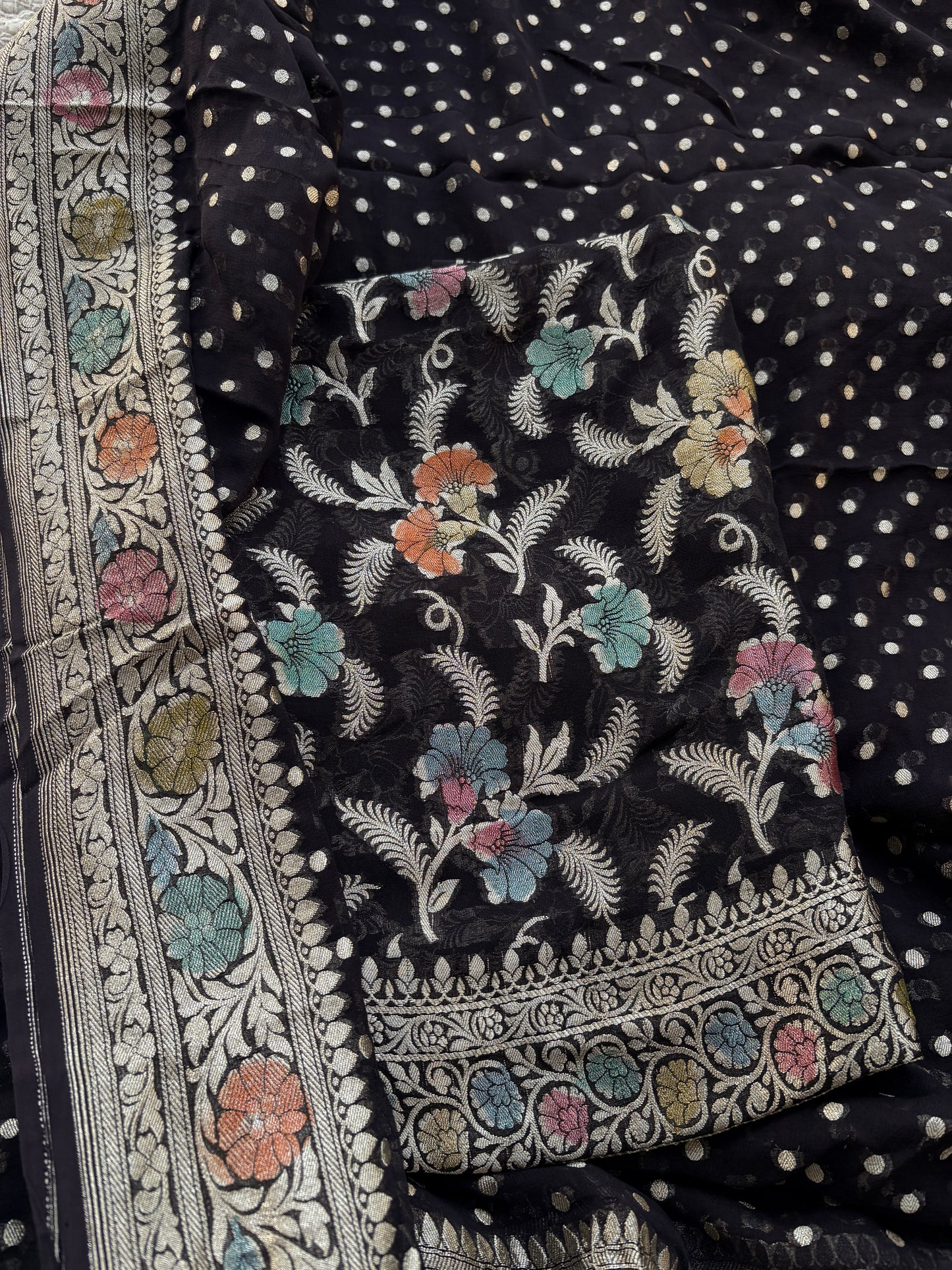 Black Khaddi georgette suit set