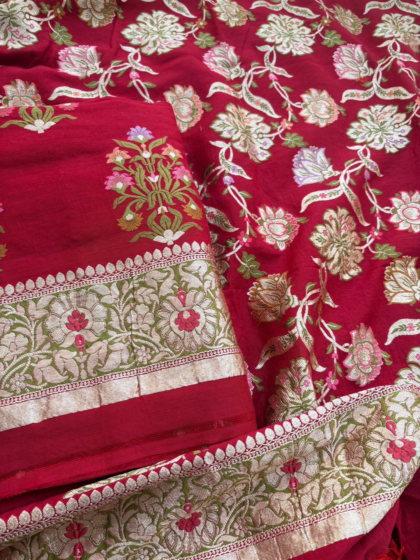 Red moonga silk meenadar exclusive suit set