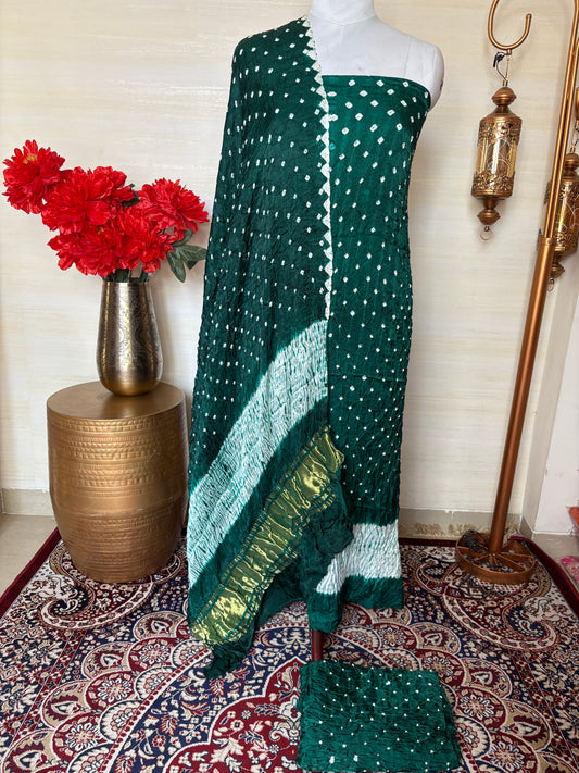 Green bandhani suit set