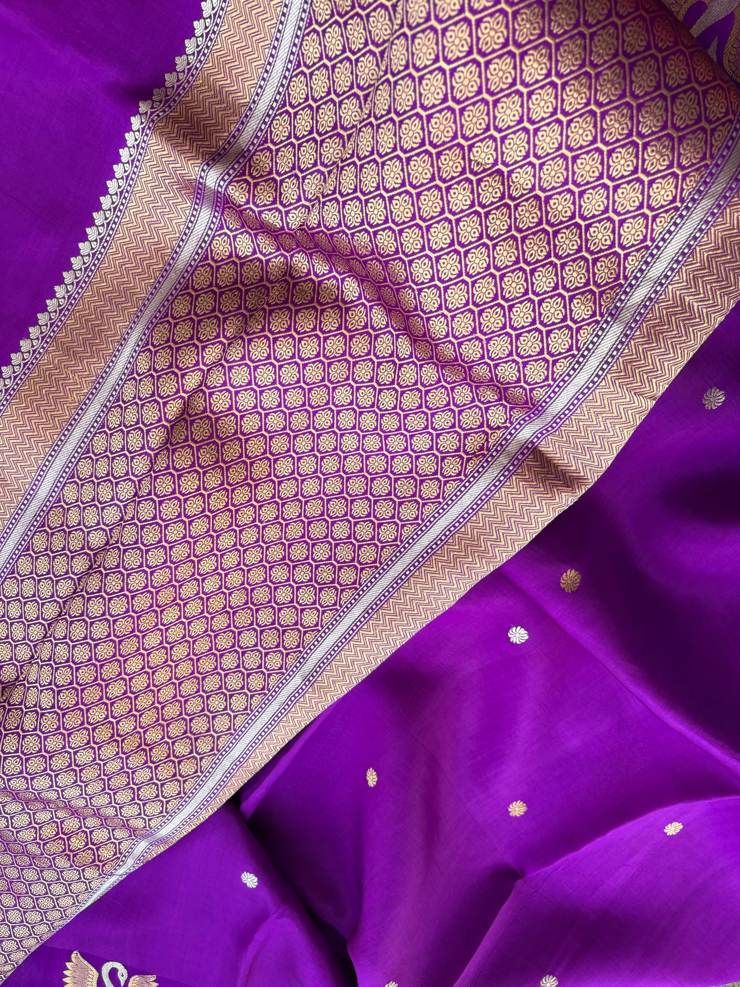 Purple mango silk kadhwa suit set