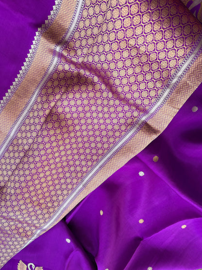 Purple mango silk kadhwa suit set