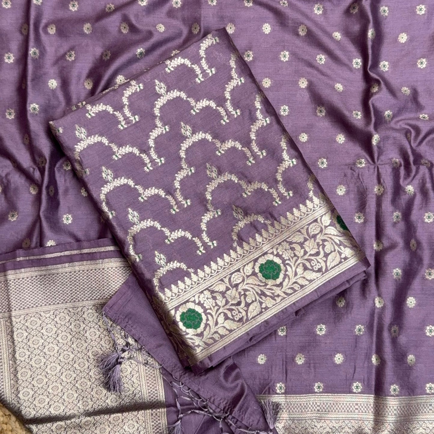Lavender mulberry silk suit set