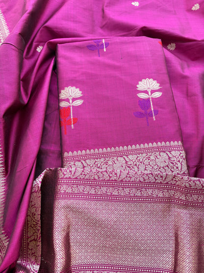 Magenta katan by katan silk suit set
