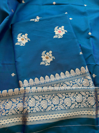 Blue katan by katan silk suit set