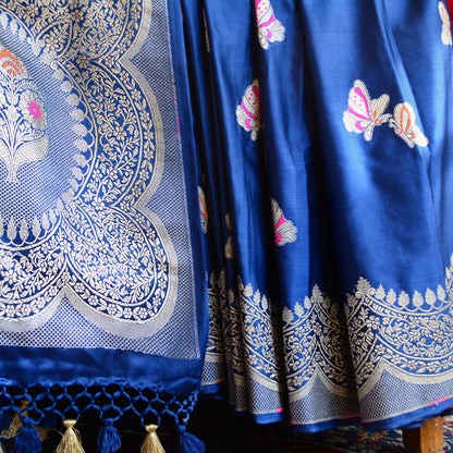 Royal Blue Mashru Silk Saree