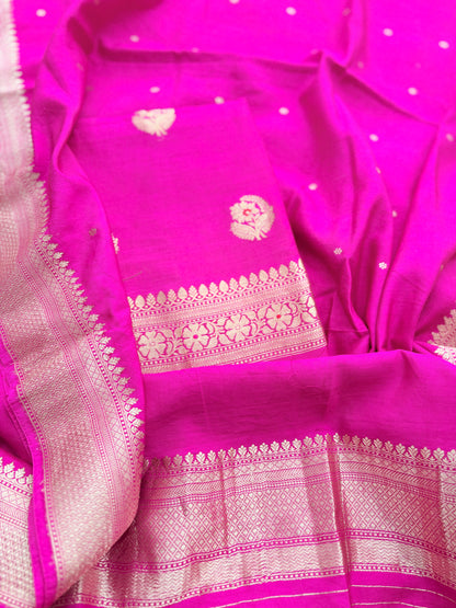 Pink Chiniya silk 3 piece suit