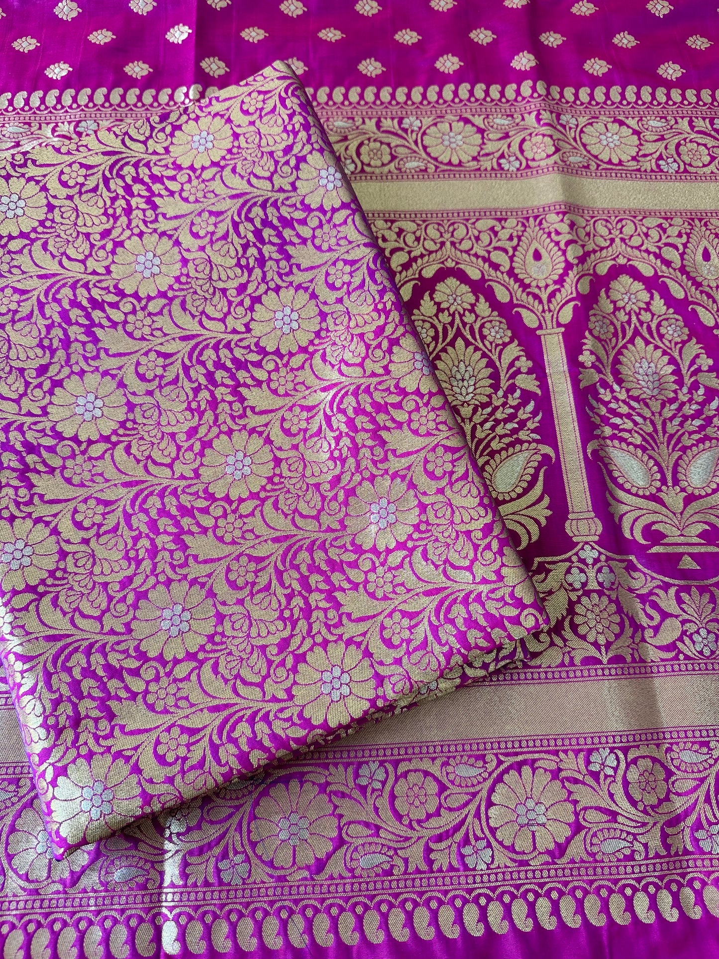 Purple magenta mashru brocade 3 piece suit