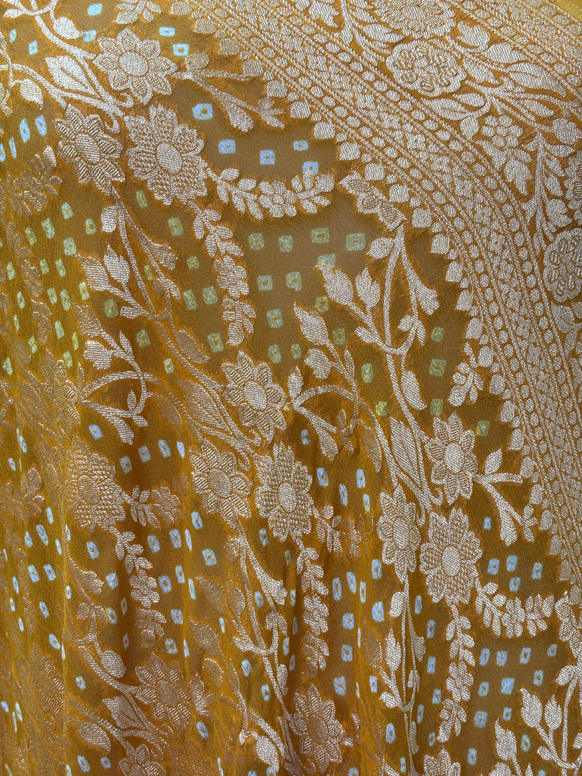 Yellow Khaddi georgette dupatta