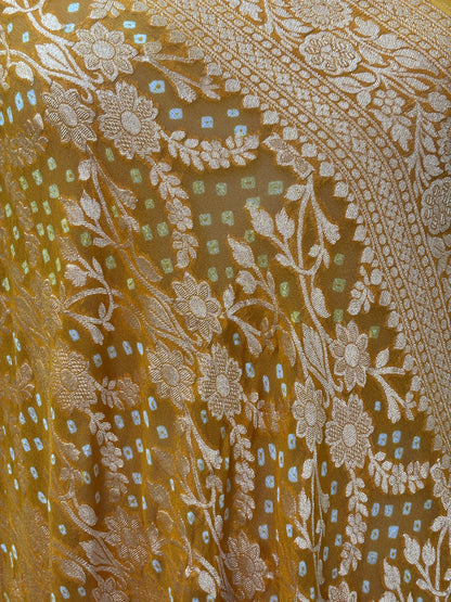 Yellow Khaddi georgette dupatta