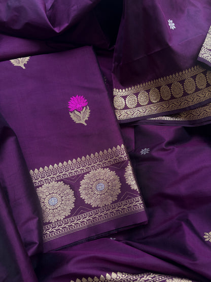 Purple Katan by katan silk suit set