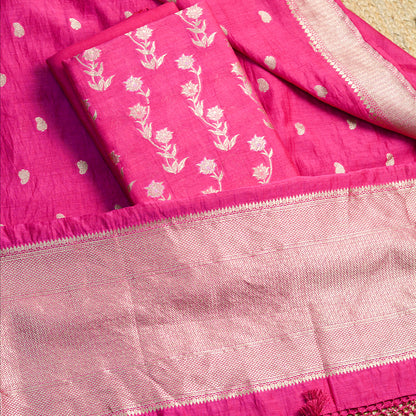 Pink cotton handwoven suit set