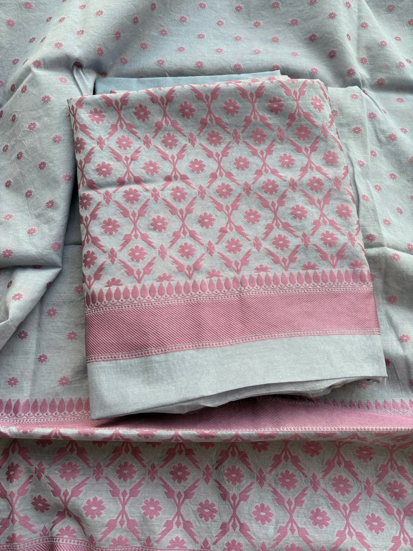 Light blue Chanderi handwoven suit set