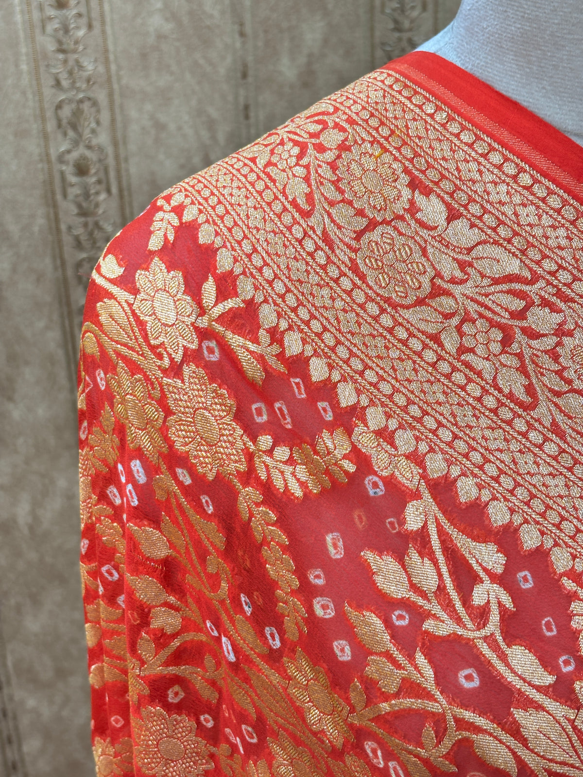 Orange Khaddi georgette dupatta