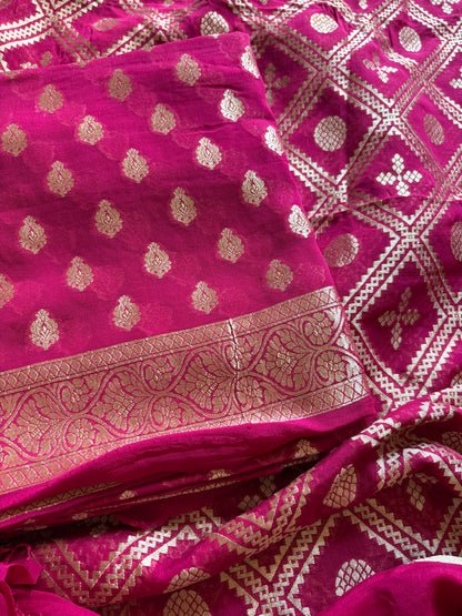 Pink Khaddi georgette suit set