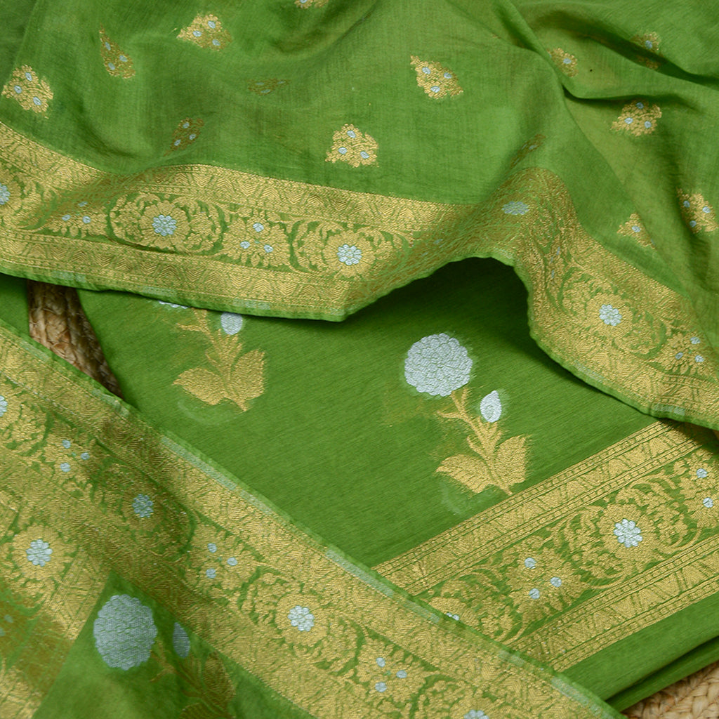 Light green Sona Rupa Chanderi suit set