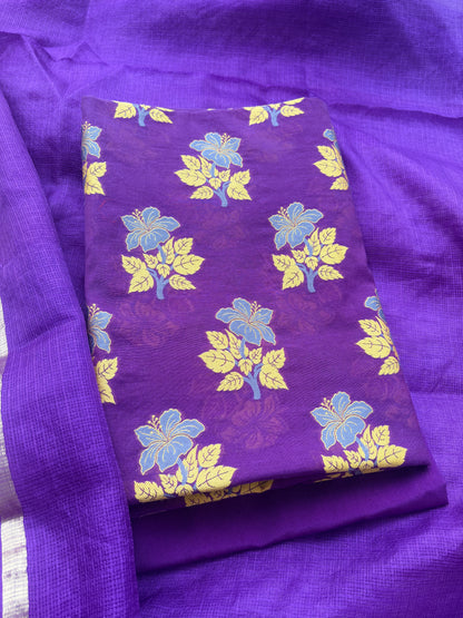 Purple Resham weaving suit with Kota Doria dupatta( Cc-04)