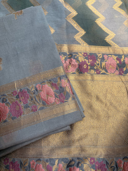 Grey Chanderi Meenakshi suit set