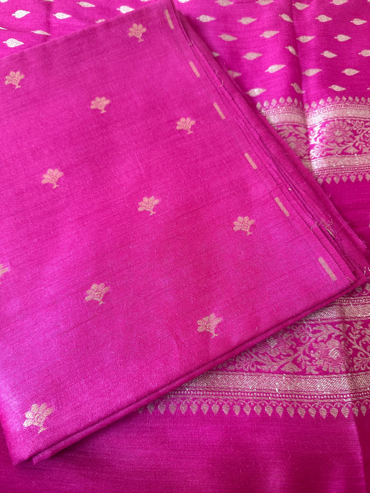 Magenta moonga silk suit