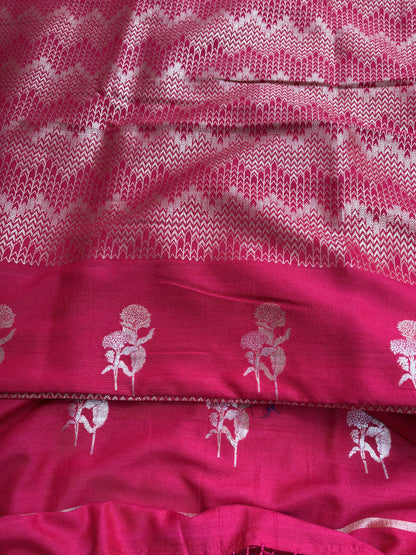 Red moonga silk suit set