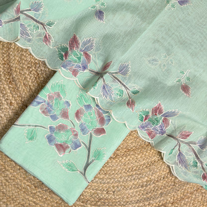 Blue linen cotton suit set