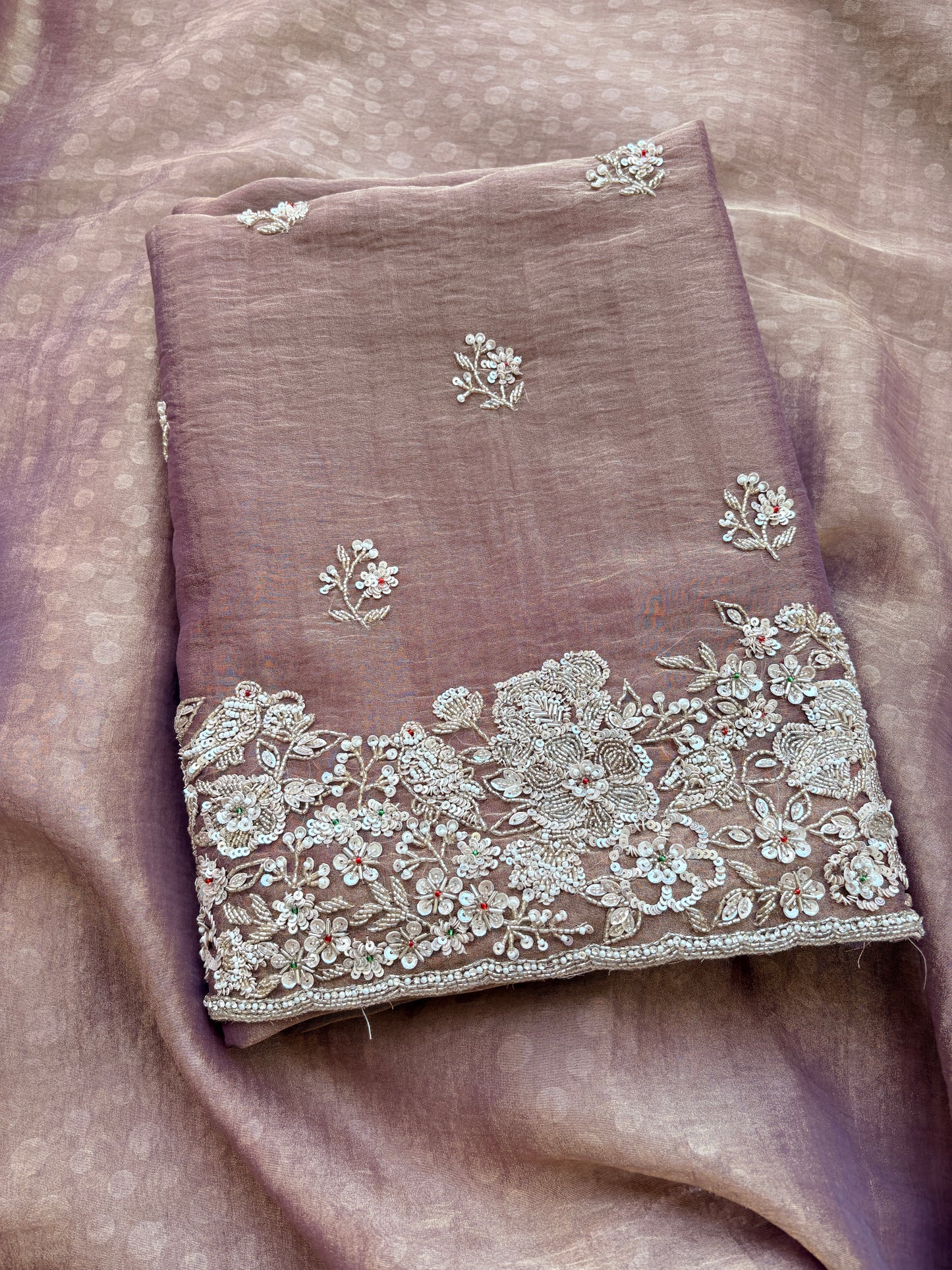 Pink handwork exclusive embroidered suit set