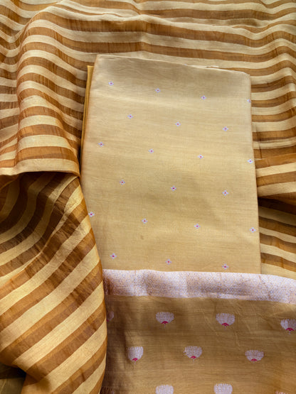 Yellow Chiniya silk suit set