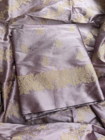 Nude pink premium Banarasi 3 piece suit set