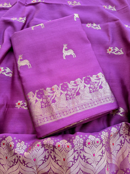 Magenta figure Deisgn Chiniya silk suit set