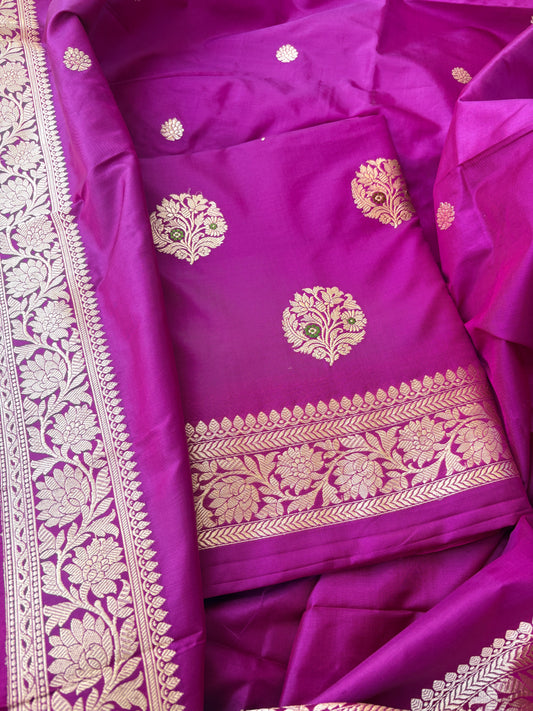 Purple magenta Katan by Kayan kadhwa suit set
